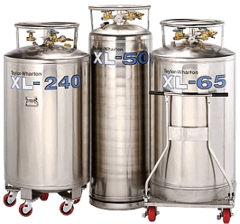 Stainless steel pressurized tanks for storage of liquid nitrogen